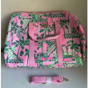 Lilly Pulitzer Duffel bag Mandevilla Baby Always Worth It new pink blue 18”READ